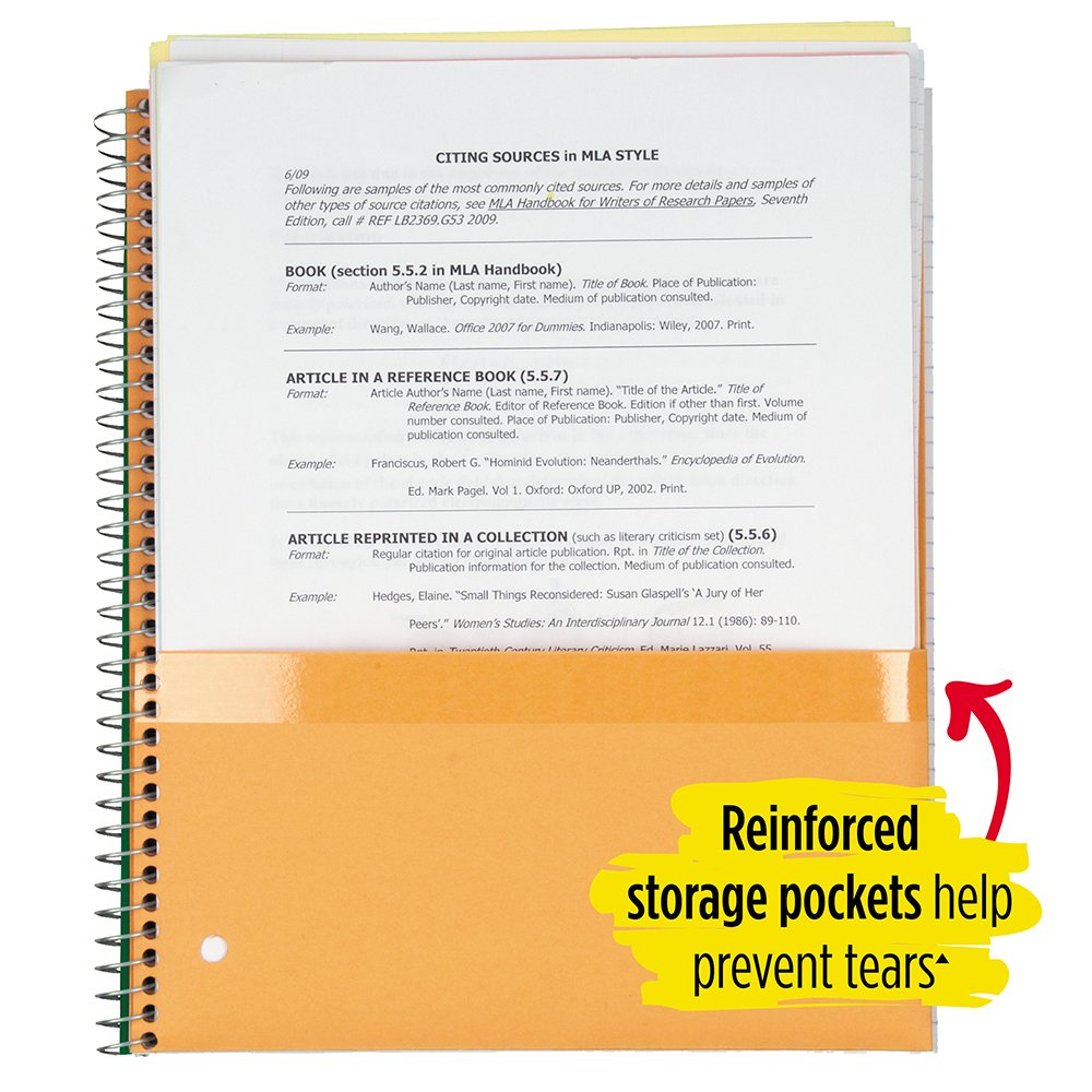Five Star Spiral Notebooks, 1 Subject, College Ruled Paper, 100 Sheets, 11" x 8-1/2", Teal, Yellow, 2 Pack (38440)