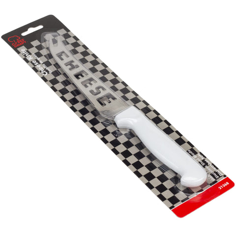 Chef Craft Classic Stainless Steel Blade Cheese Knife with Plastic Handle, 9.5 inch blade, White