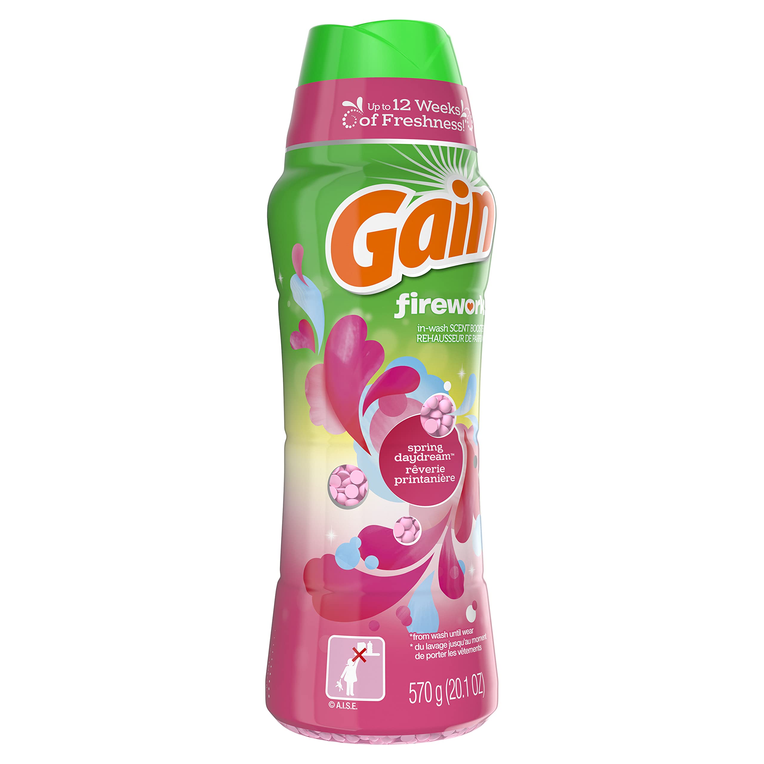 Gain Fireworks Laundry Scent Booster Beads for Washer, Spring Daydream, 20.1 fl oz, HE Compatible