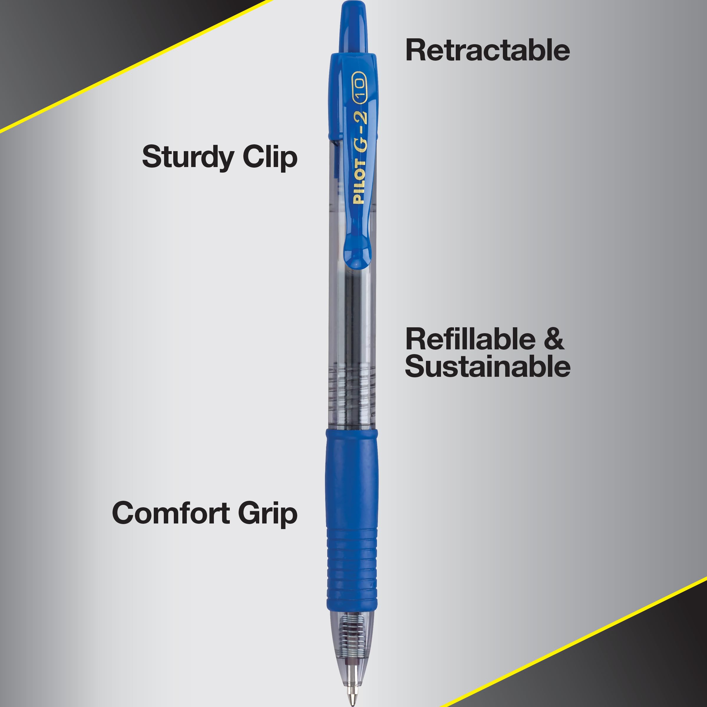 Pilot G2 Premium Gel Pens, Black Pens, Bold Point 1 mm, 2 Black
