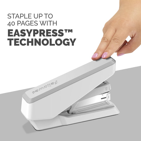 Fellowes LX870 EasyPress Office Stapler, Full Strip Effortless One-Touch Stapler for Classroom, Home and Office, Holds Full Strip of Staples, 40 Sheet Capacity, Black