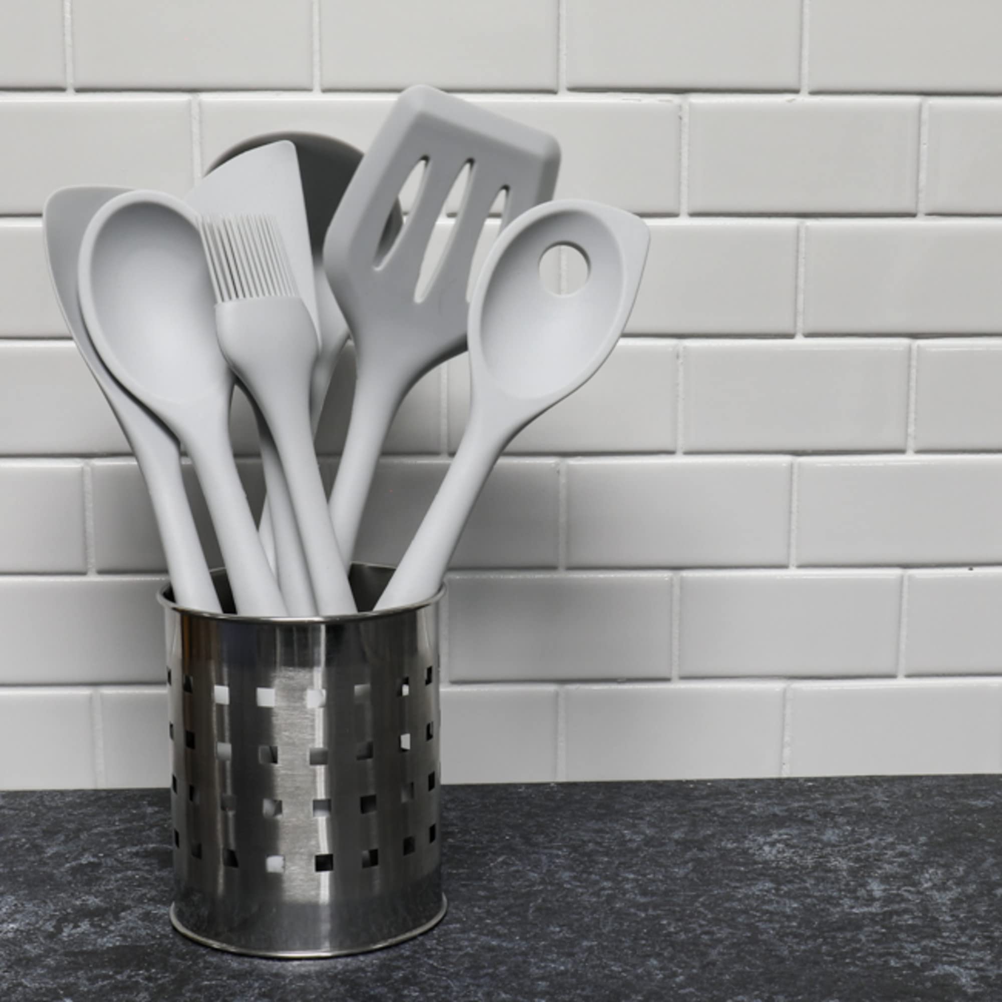 Chef Craft Premium Silicone Cooking Ladle, 11.25 inch, Gray