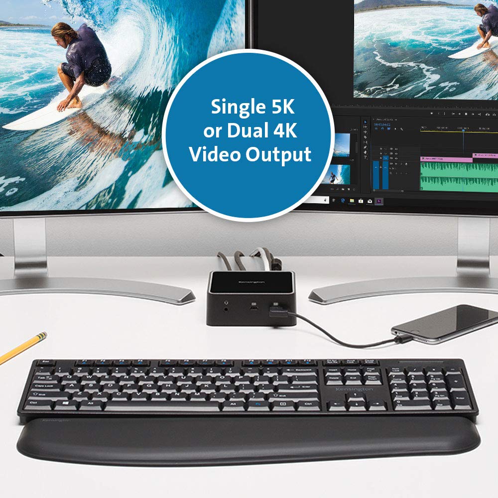 Kensington SD2400T Thunderbolt 3 Docking Station - 85W PD - Dual 4K for Windows and Mac - TAA Compliant (K38390NA)