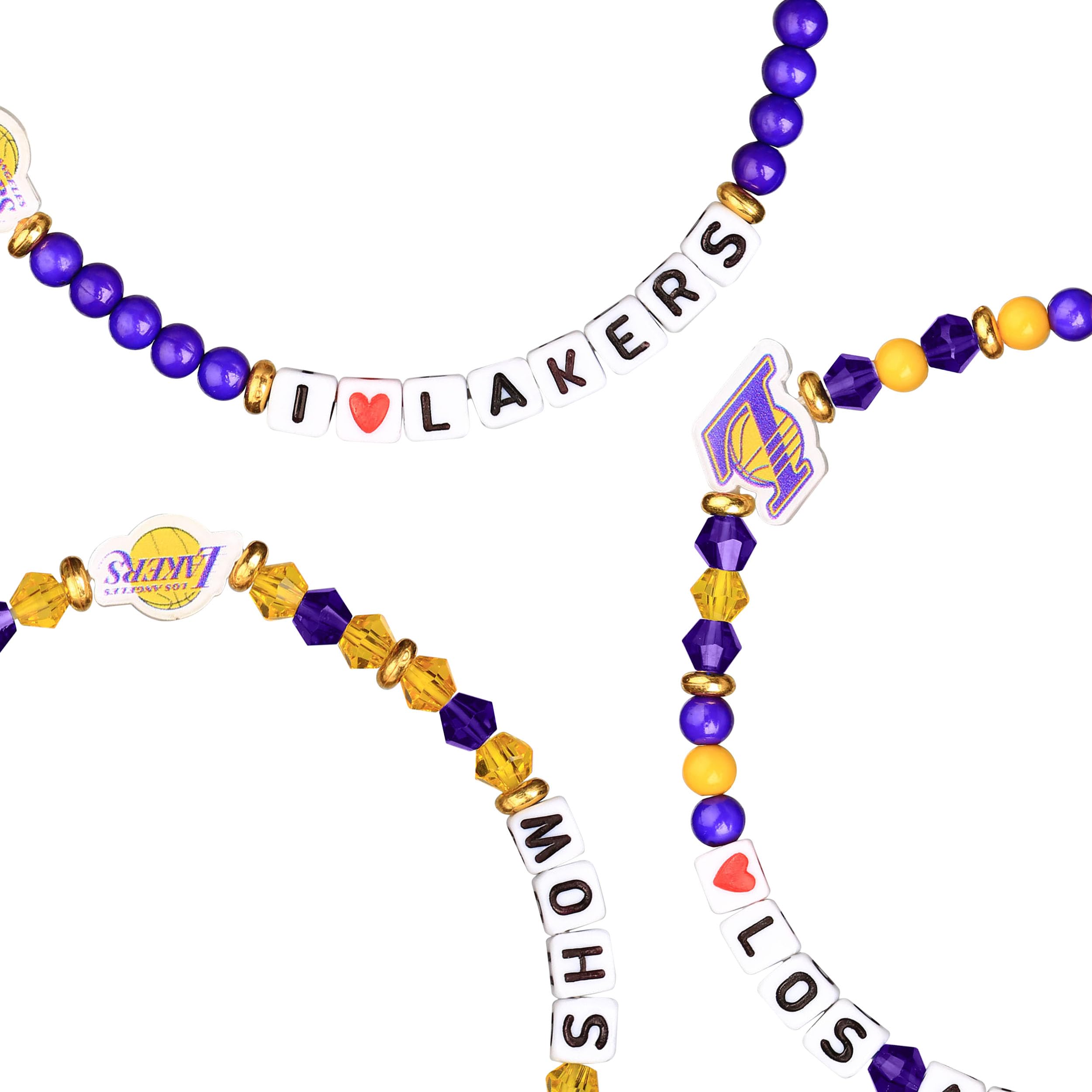 FOCO Los Angeles Lakers NBA 3 Pack Team Friendship Bracelet