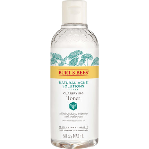 Burt's Bees Natural Acne Solutions Clarifying Toner With Salicylic Acid, Facial Toner for Acne-Prone Skin, 100 Percent Natural Origin Skin Care, 5 fl. oz. Bottle