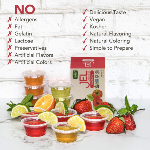 Bakol Jel Dessert - All Natural Vegan Dessert Mix - Kosher - Halal - No Artificial Sweeteners Flavors or Colors – Raspberry Flavor