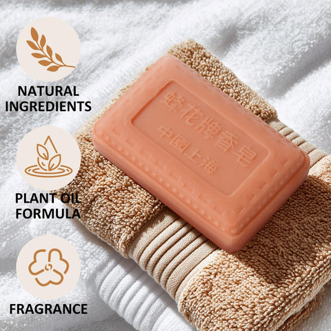 Bee & Flower Soap Bar Sandalwood Soap Moisturizing Bath Bar Soaps Nourishes Your Skin 4.4 oz(Pack of 4)