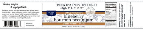 Terrapin Ridge Farms Blueberry Bourbon Pecan Jam - Sweet & Flavorful Jam with Blueberries, Pecans, Raisins, Cinnamon, and Bourbon - Perfect for Toast, Meats, and Desserts -1 Quart