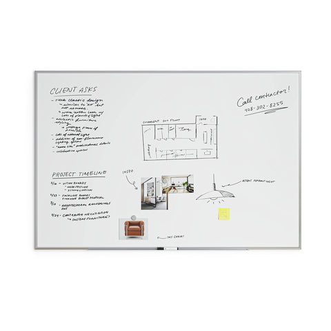 U Brands Magnetic Whiteboard 48" x 72", Large Dry Erase Board with Silver Aluminum Frame, Wall Mounted White Board for Office, Classroom & Conference Room, 6' x 4'