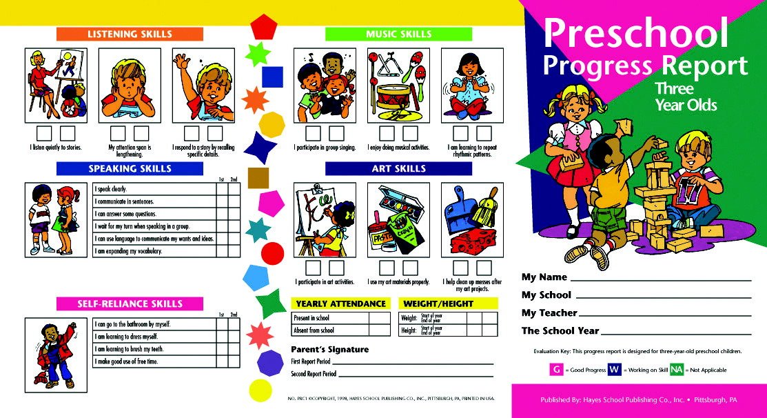Flipside Products Age 3 Progress Reports, (Set of 10), Multi