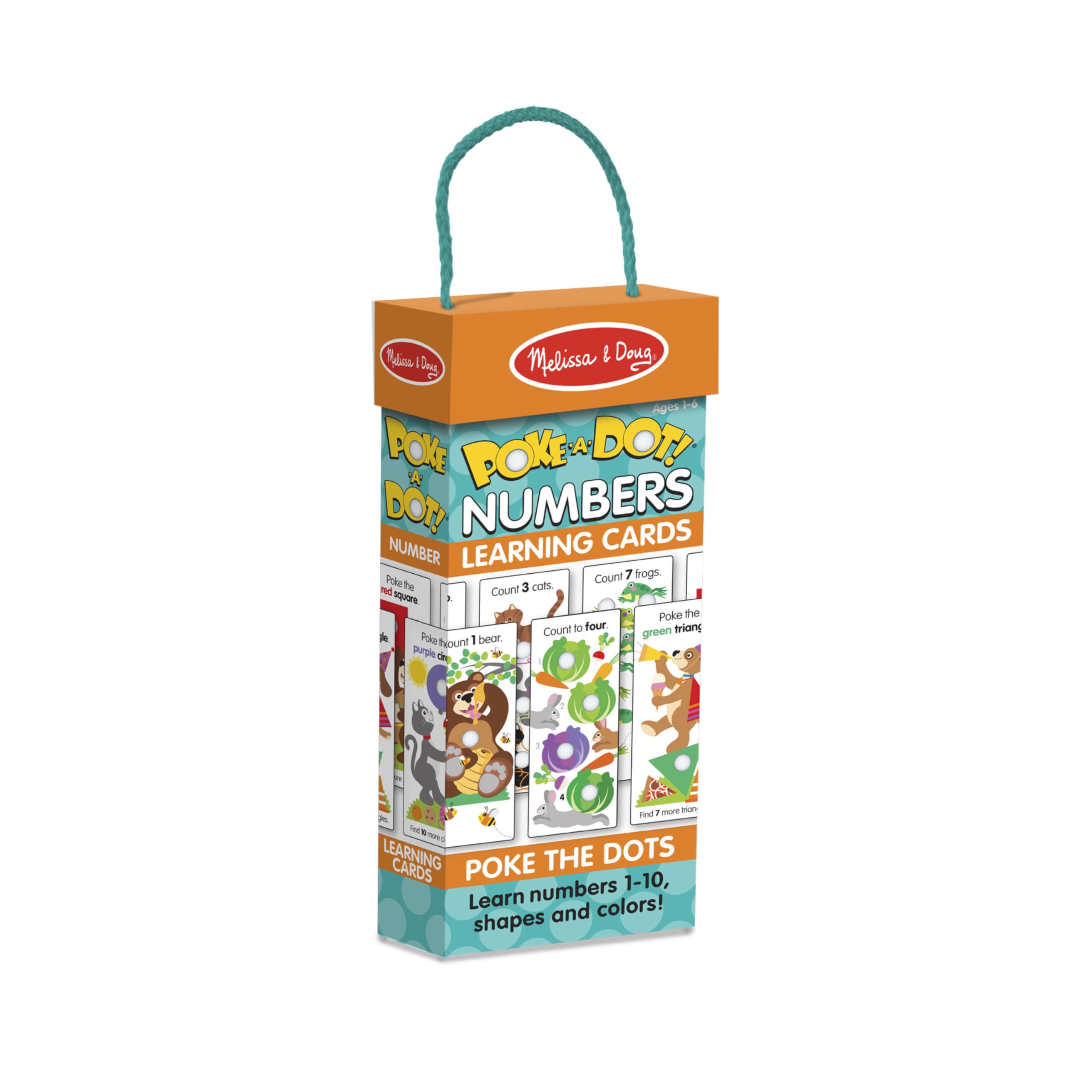 Melissa & Doug Poke-a-Dot! Numbers, Shapes & Colors Jumbo Learning Cards, 13 Double Sided Interactive Flash Cards, Educational Activities for Toddlers & Preschoolers, Ages 1+