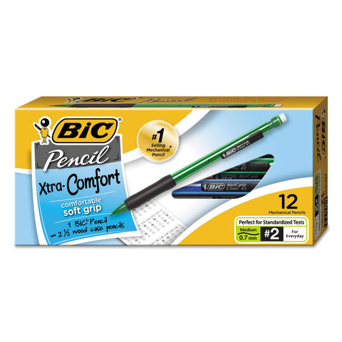 Bic MPG11 Xtra-Comfort Mechanical Pencil, 0.7mm, Assorted Barrels, Dozen