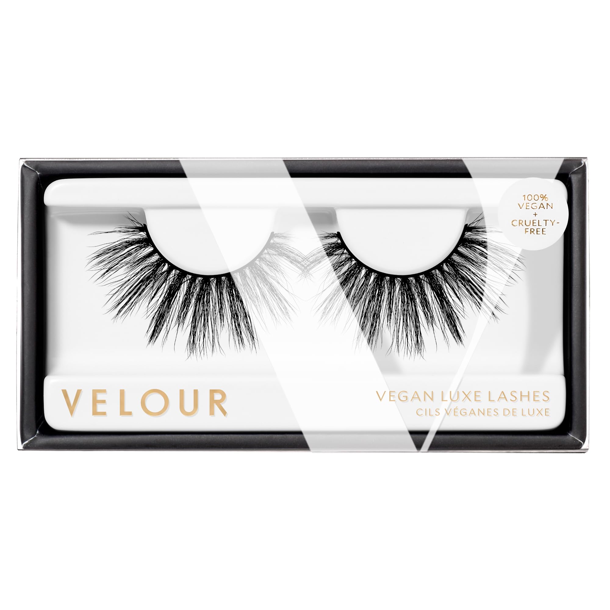 Velour Vegan Luxe Eyelashes, Luxurious Natural False Lashes, Lightweight, Reusable, Handmade Fake Lash Extensions, Wear up to 25 Times, 100% Vegan Mink, Soft and Comfortable, All Eye Shapes
