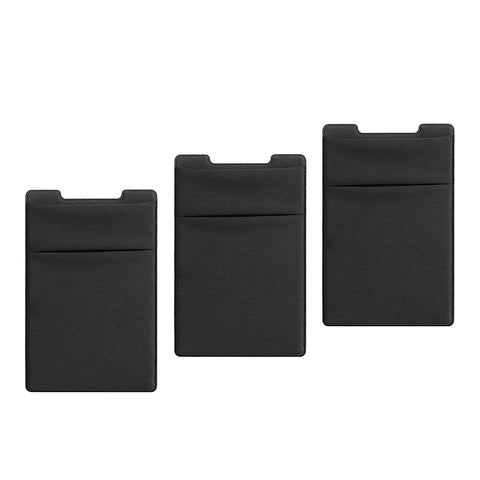 TalkWorks Phone Credit Card Holder Adhesive Wallet Compatible w/ iPhone 15 Pro/15 Pro Max, 14/14 Plus, 13/13 Mini - Stick On ID Pocket (Black, Pack of 3)