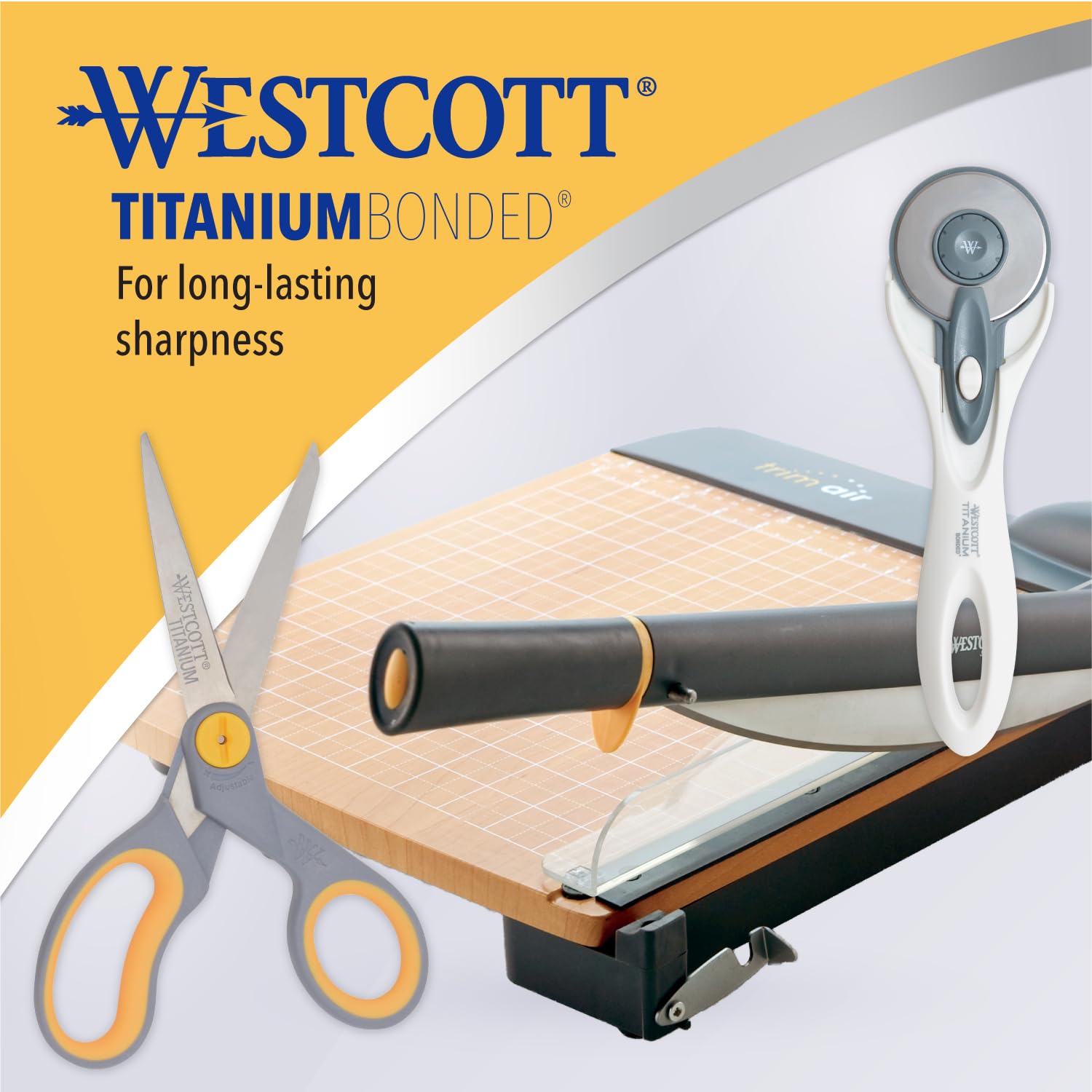 Westcott 5-Inch Micro-Tip & 8-Inch Bent Craft Fabric Scissors - Titanium Bonded Blades for Heavy Fabric and Precise Snips, 2 Pack