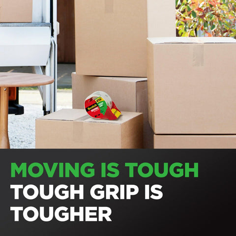 Scotch® Tough Grip Moving Packing Tape, 1.88" x 22.2 Yd., Clear