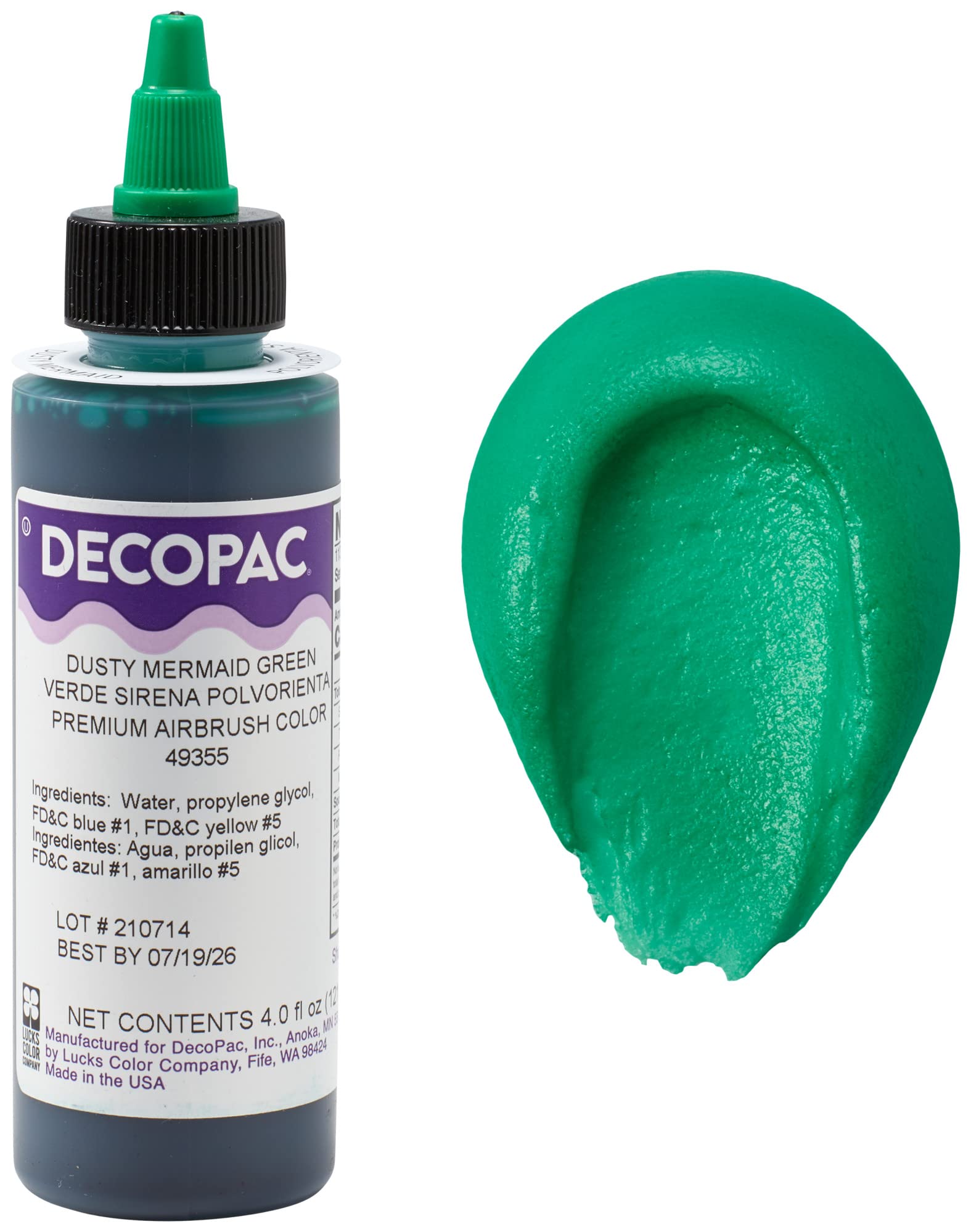 DECOPAC Food Coloring, Airbrush Food Color, Edible Airbrush For Cake Decorating, Cookie Airbrush Coloring, Food Airbrush Kit Add-on, Airbrushes For Cake Decorating 4 Fl Oz - Dusty Mermaid