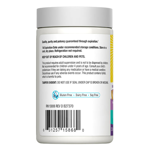Renew Life Kids Probiotic Chewables, Supports Digestive & Immune Health, Prebiotics & Probiotics, Raspberry, 30 Chewable Tablets