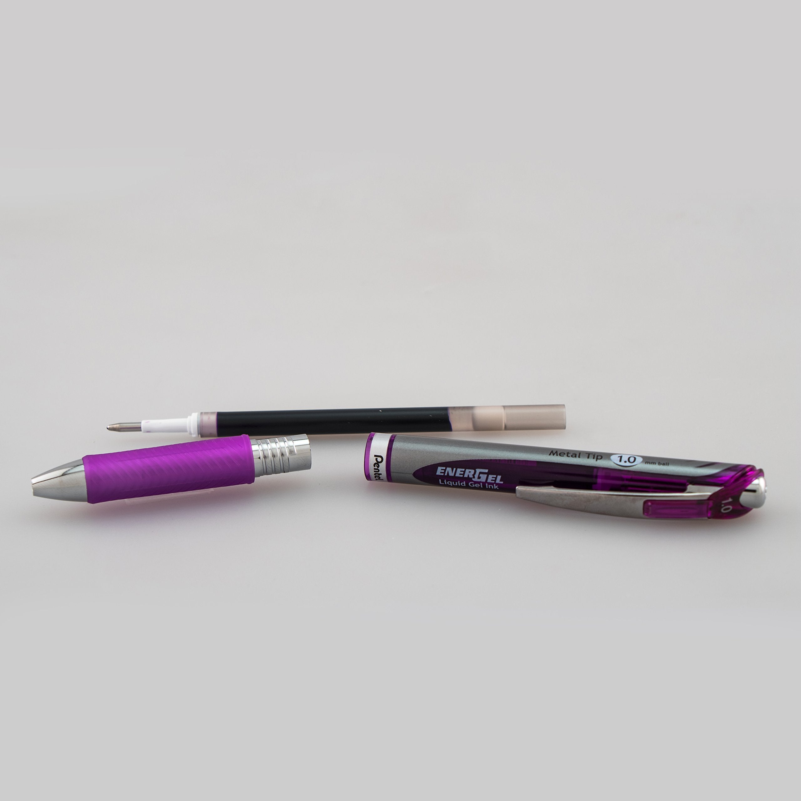 Pentel Energel RTX Retractable Liquid Gel Pen, Bold Line, Metal Tip, Violet Ink Pack of 2 (BL80BP2V)