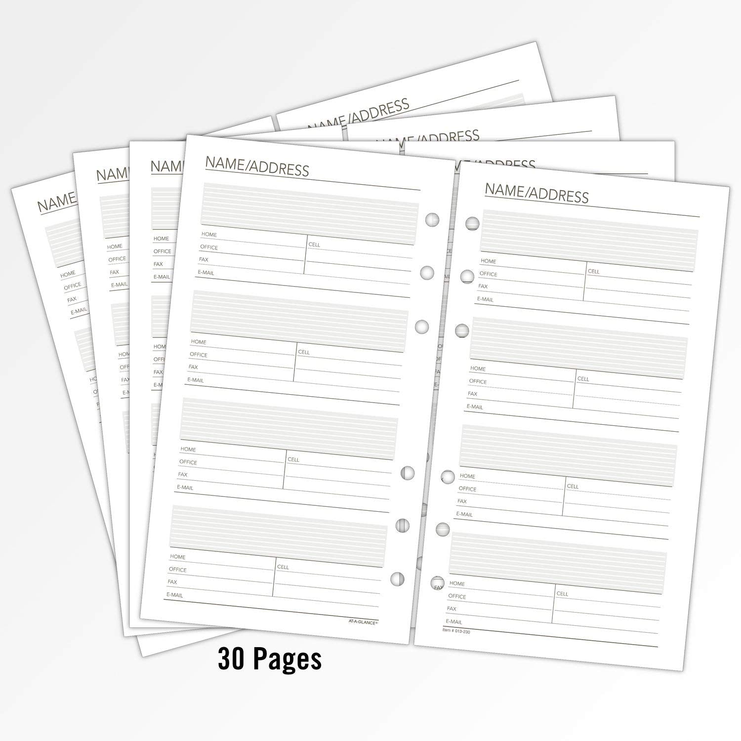 AT-A-GLANCE Day Runner Telephone and Address Pages, Refill, Loose-Leaf, Undated, for Planner, 3-3/4" x 6-3/4", Size 3, 30 Sheets/Pack (013-230)