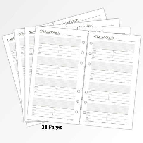 AT-A-GLANCE Day Runner Telephone and Address Pages, Refill, Loose-Leaf, Undated, for Planner, 3-3/4" x 6-3/4", Size 3, 30 Sheets/Pack (013-230)