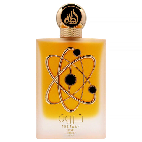 Lattafa Perfumes Tharwah Gold for Unisex Eau de Parfum Spray, 3.4 Ounce