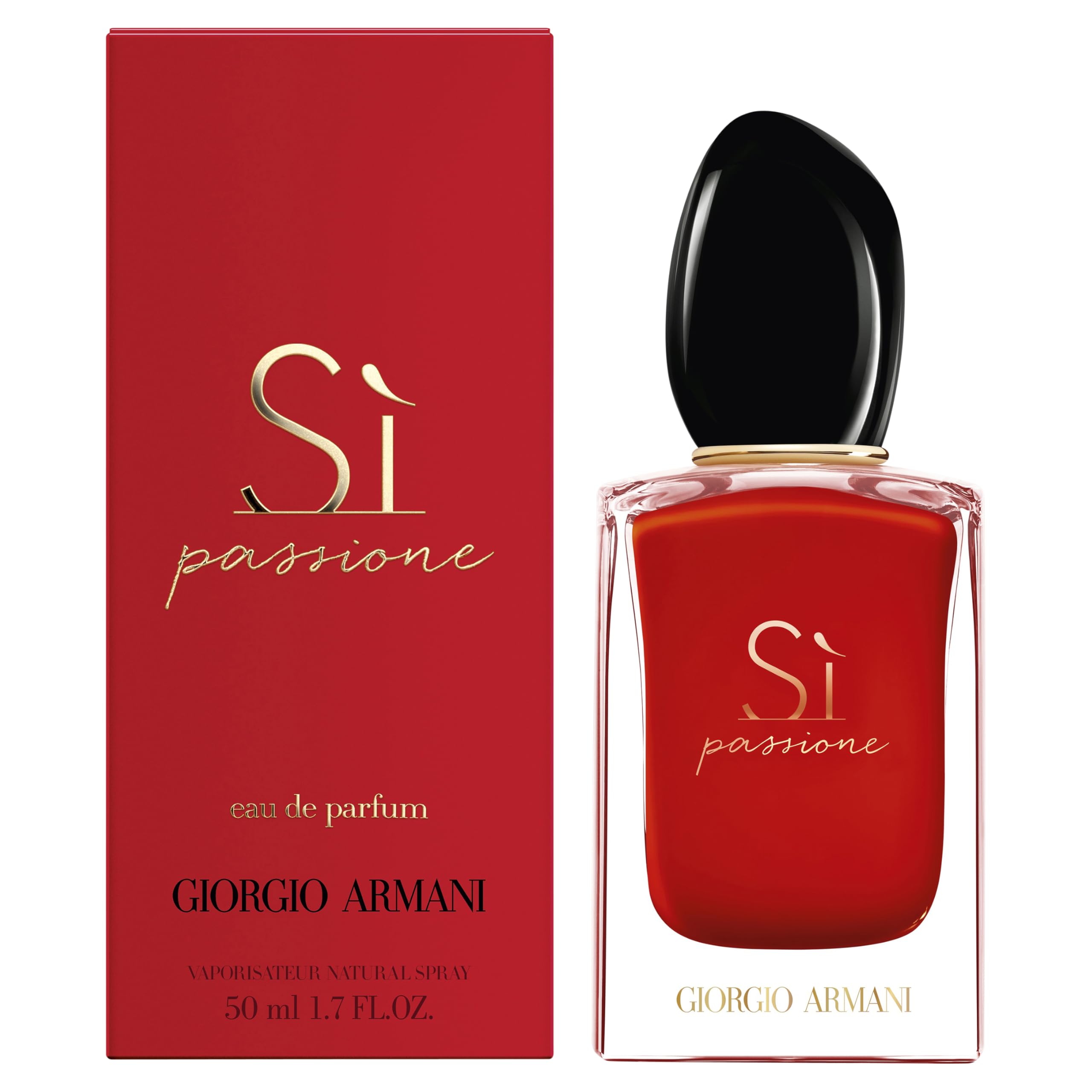 Armani Beauty – Sì Passione – Eau de Parfum – Vanilla Perfume for Women – Floral Citrus Fragrance – Blackcurrant Nectar, Damascena Rose, Black Tea Notes - 1.6 Fl Oz