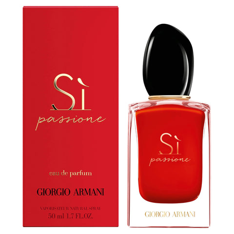 Armani Beauty – Sì Passione – Eau de Parfum – Vanilla Perfume for Women – Floral Citrus Fragrance – Blackcurrant Nectar, Damascena Rose, Black Tea Notes - 1.6 Fl Oz