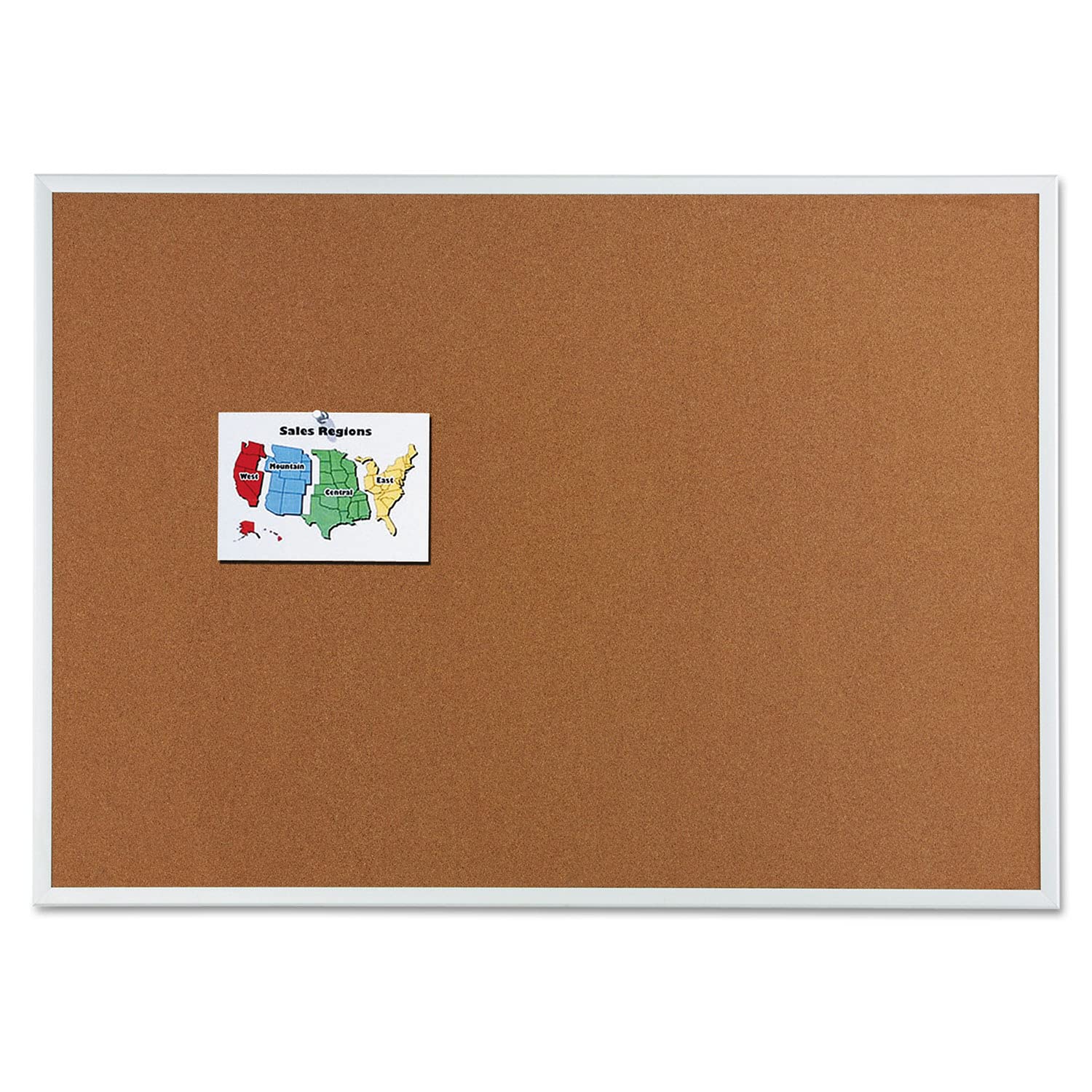 Quartet Cork Bulletin Board 72"W x 48"H Pin Board, Silver Aluminum Frame (2307)