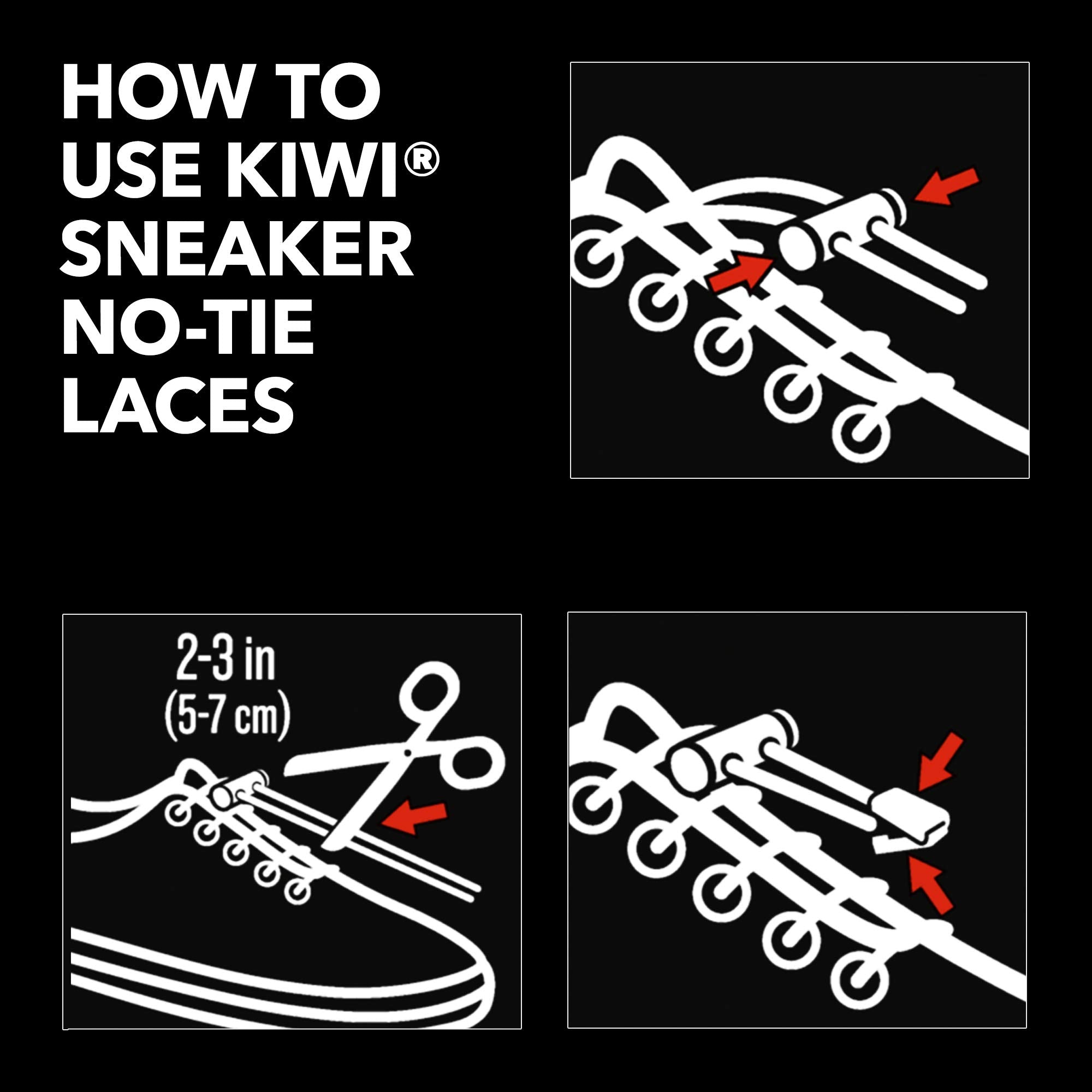 KIWI Sneaker No-Tie Shoe Laces, Blue N' White, One Size Fits All, 1 Pair