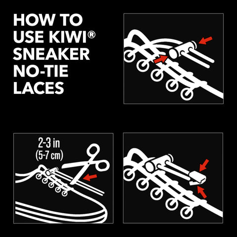 KIWI Sneaker No-Tie Shoe Laces, Blue N' White, One Size Fits All, 1 Pair
