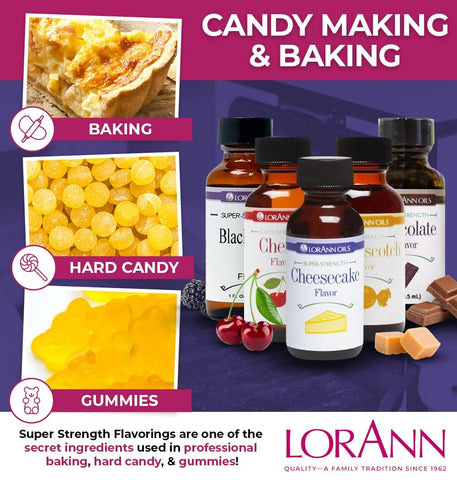 LorAnn Oils Super Strength Flavoring - Used For Candy Making, Flavoring, Baking, Hard Candy, & Flavor Oils - Bold, Natural Flavors 4X Stronger Than Extracts, Cheesecake, Pack of 2, 0.125 fl oz