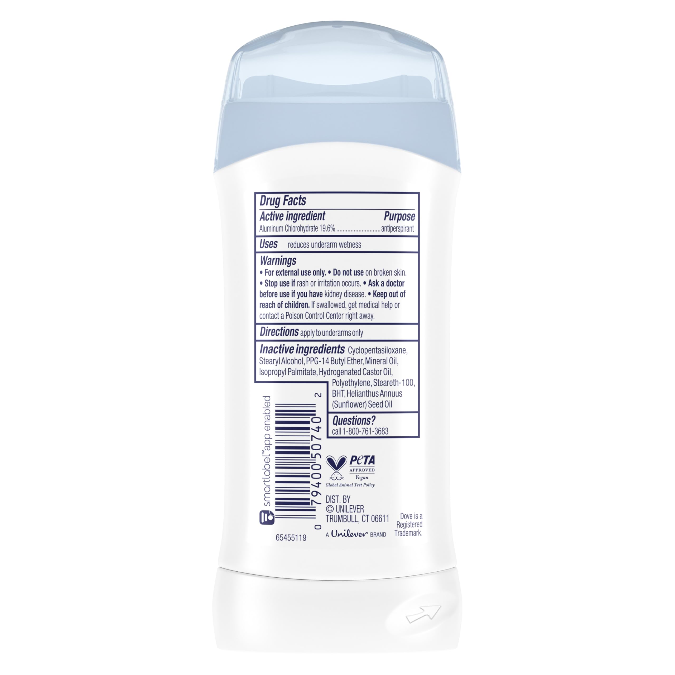 Dove Invisible Solid Antiperspirant Deodorant Stick Sensitive for Women, For 48H Underarm Sweat & Odor Protection 2.6 oz