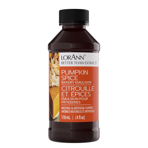 Lorann Oils Pumpkin Spice Bakery Emulsion: Genuine Pumpkin Spice Blend, Perfect for Boosting Fall Flavors in Cakes, Cookies & Desserts, Gluten-Free, Keto-Friendly, Pumpkin Spice Flavoring Essential
