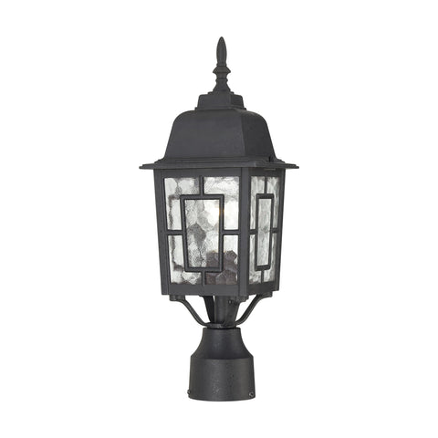 NUVO Lighting 60/4929 Banyan Outdoor Post Lantern Light Fixture with Clear Water Glass, Textured Black