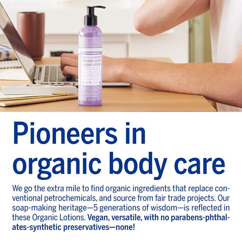 Dr. Bronner's Organic Lotion (Lavender Coconut, 8 Ounce) - Organic Moisturizer for Hands, Face & Body- Vegan, Non-GMO