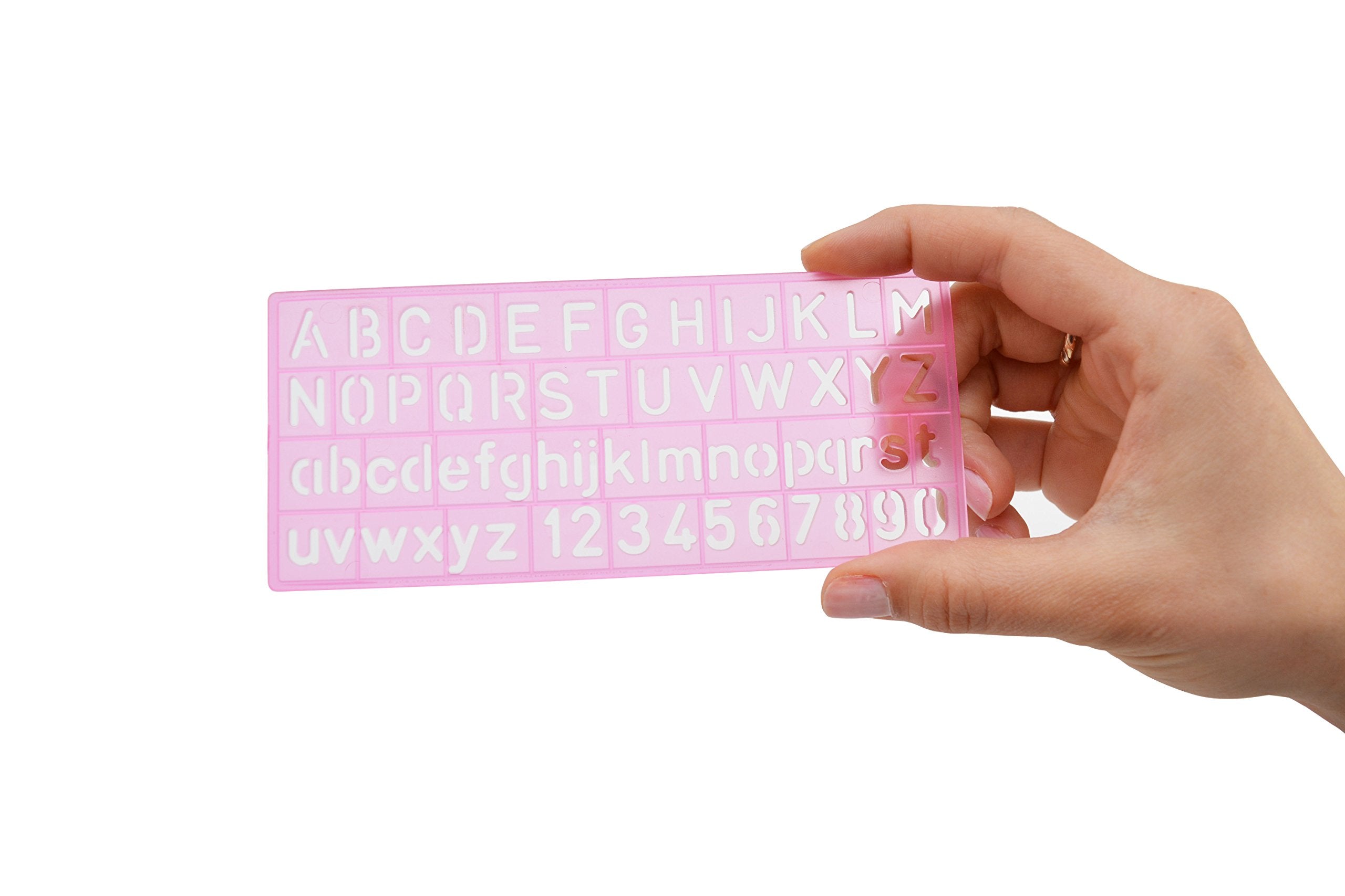 Westcott Lettercraft Plastic Lettering Guide Set, Color Varies, Set of 4 (02145)