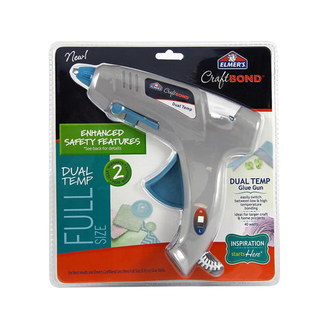 Elmer's Craft Brand Dual Temp Hot Glue Gun, 40W, Multicolor