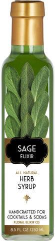 Floral Elixir Co. - All Natural HERB Syrup for Cocktails & Sodas, 8.5 oz (Sage)