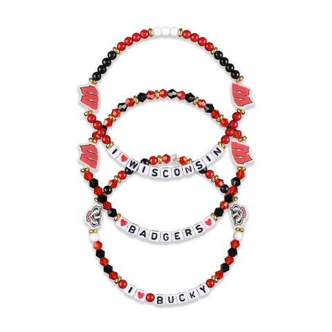 FOCO Wisconsin Badgers NCAA 3 Pack Team Friendship Bracelet