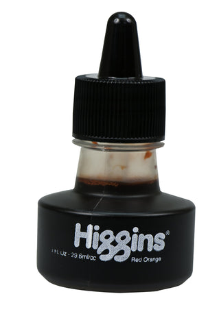 Higgins Dye-Based Drawing Ink, Red Orange, 1 Ounce Bottle (44207)
