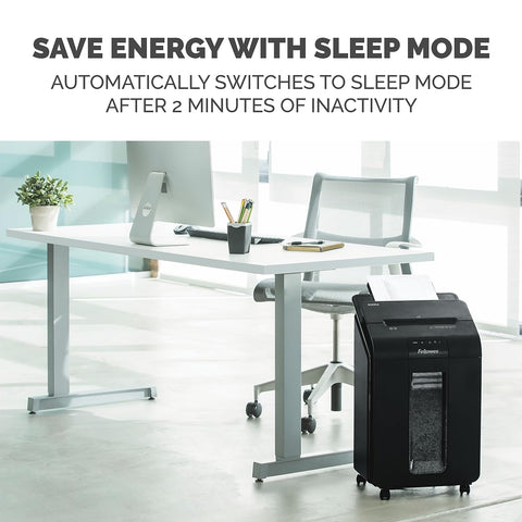 Fellowes AutoMax Micro-Cut 100M Commercial Office Auto Feed 2-in-1 Paper Shredder with 100-Sheet Capacity, Black