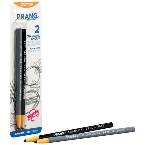Prang Charcoal Pencils, Medium & Soft Core, 2 Count