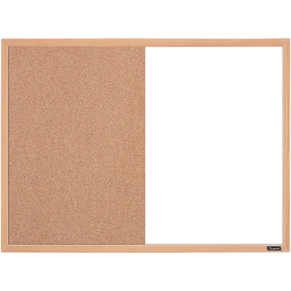 Quartet Combination Whiteboard & Corkboard, 23" x 17", Combo White Board & Cork Board, Oak Finish Frame (35-380402Q)