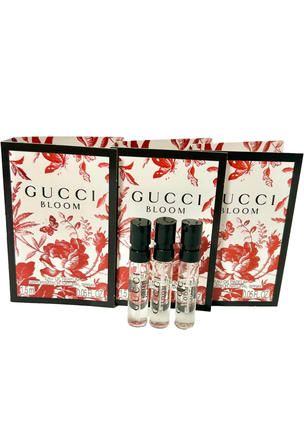 Gucci Bloom Sample Perfume Women EDP Spray 1.5 ml / 0.05 oz - set of 3