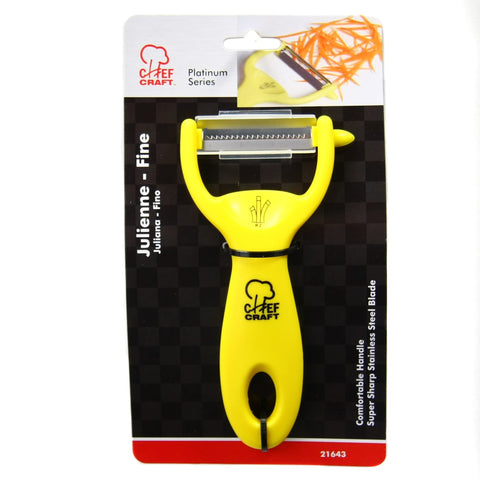 Chef Craft Classic Stainless Steel Blade with Plastic Handle Julienne Fine Grater, 5.5 inch, Yellow