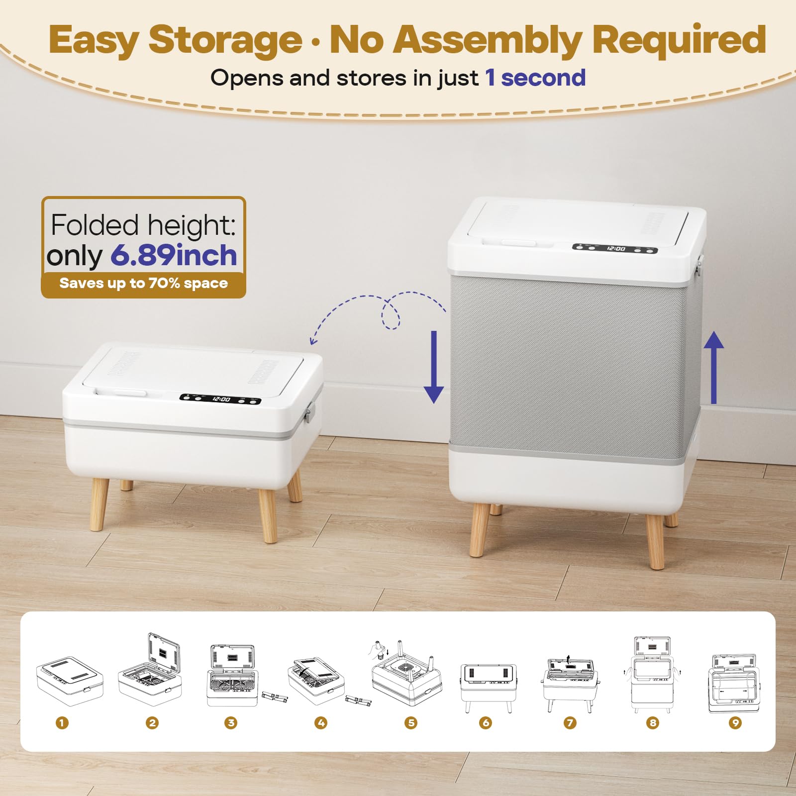VIPBATH 35L Towel Warmer for Bathroom, Family-Sized Foldable Design with Window, Dual Safety Shut-Off for Overheat & Tip-Over, 12 Aroma Discs Gift Set, a Spa-Like Luxury for Home