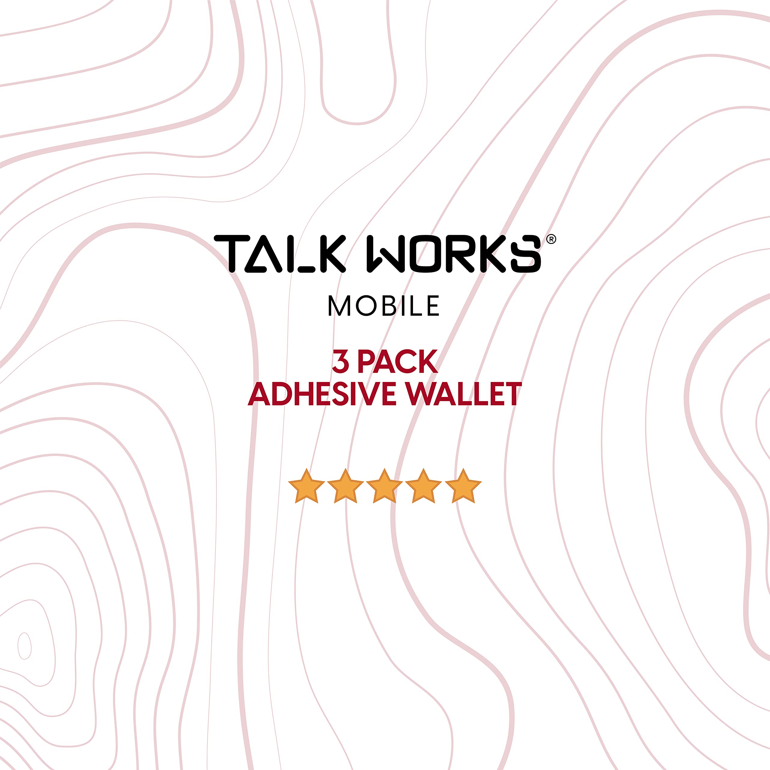 TalkWorks Phone Credit Card Holder Adhesive Wallet Compatible w/ iPhone 15 Pro/15 Pro Max, 14/14 Plus, 13/13 Mini - Stick On ID Pocket (Black, Pack of 3)