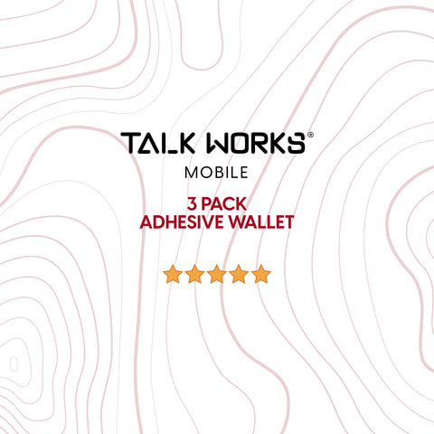 TalkWorks Phone Credit Card Holder Adhesive Wallet Compatible w/ iPhone 15 Pro/15 Pro Max, 14/14 Plus, 13/13 Mini - Stick On ID Pocket (Black, Pack of 3)