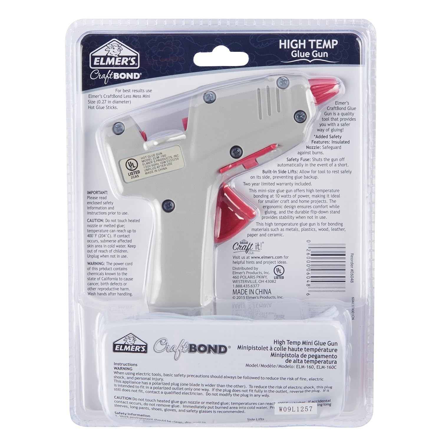 Elmer's Craft Bond High-Temp Mini Hot Glue Gun, 10W (E6048)